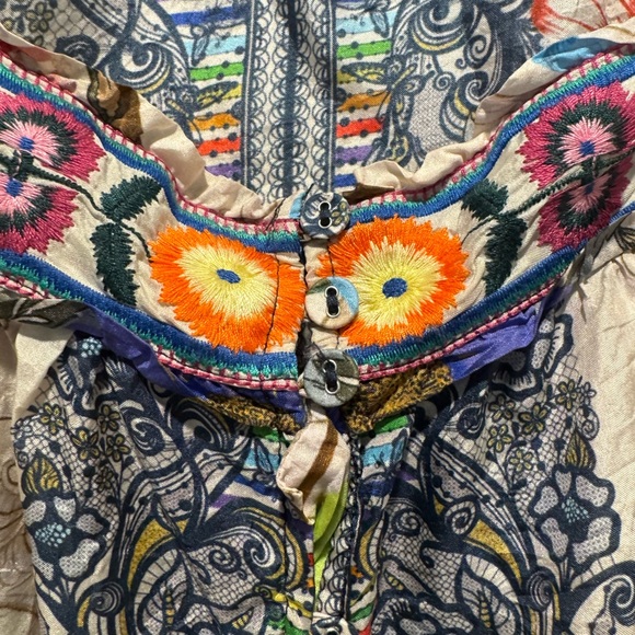 Johnny Was Archibal Silk Floral Blouse - Picture 5 of 6